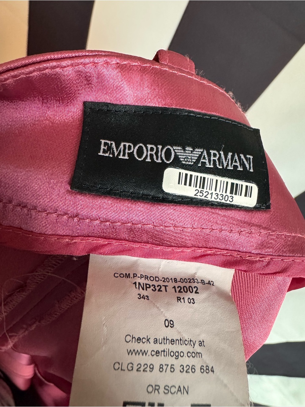 Emporio Armani Pink Straight-Leg Tailored Trousers - Picture 6 of 7